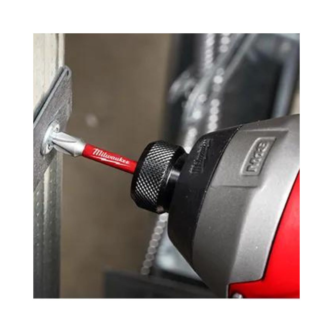 JUEGO DE INSERTOS PHILLIPS NO.2 MILWAUKEE 48-32-5009 SHOCKWAVE CON EXTENSION MAGNETICA CONTIENE 25 PIEZAS