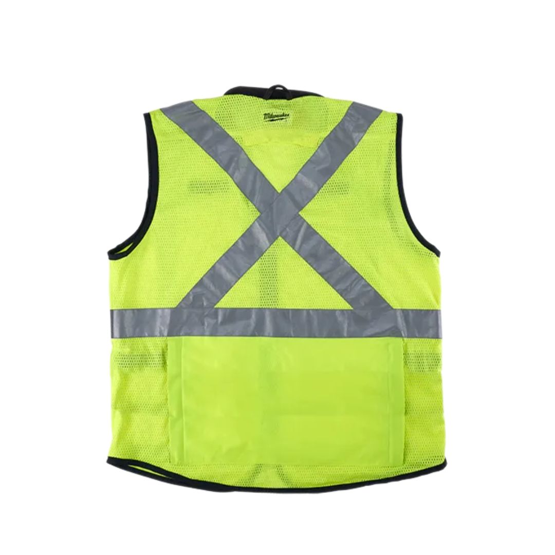 CHALECO DE SEGURIDAD MILWAUKEE 48-73-5082 RESISTENTE COLOR AMARILLO ULTRA REFLEJANTE, TALLA GRANDE Y EXTRA GRANDE
