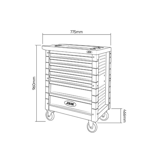 CARRO DE HERRAMIENTAS JBM 54240 7 CAJONES VERDE, ESPECIAL CAMIÓN