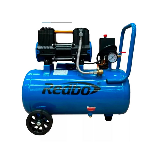 COMPRESOR DE 25 LITROS REDBO LIBRE DE ACEITE CON 1100 WATTS Y 127V