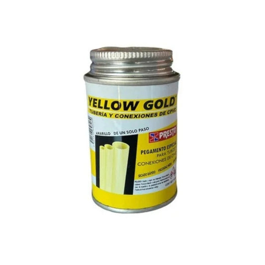 Pegamento CPVC Presto Yellow Gold 118ml Lata | Adhesivo Tuberías