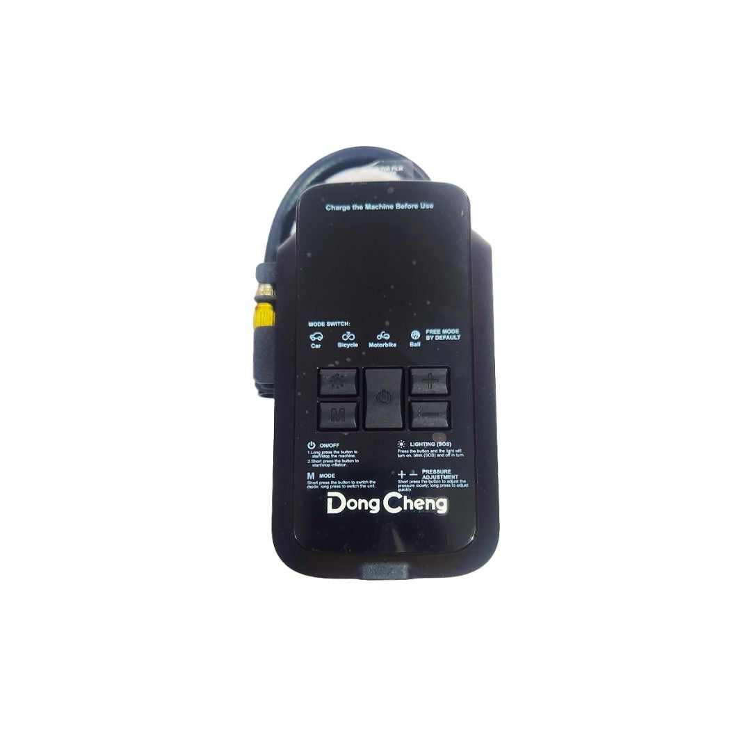INFLADOR PORTATIL DONG CHENG DCQE02-150ED RECARGABLE DE 8V Y 150 PSI CON ACCESORIOS Y BOLSA