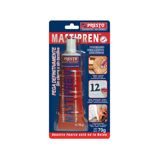 Pegamento Multiusos Presto Mastipren 70g | Adhesivo Universal