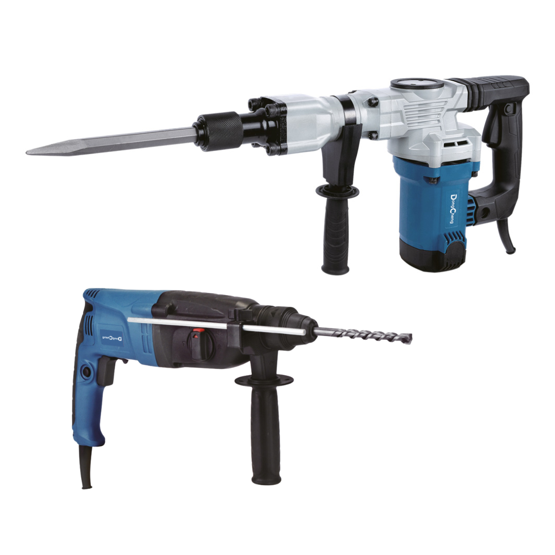 MARTILLO DEMOLEDOR DONGCHENG 1400W DZG06-6S + ROTOMARTILLO SDS PLUS 1" DZC05-26B 800W