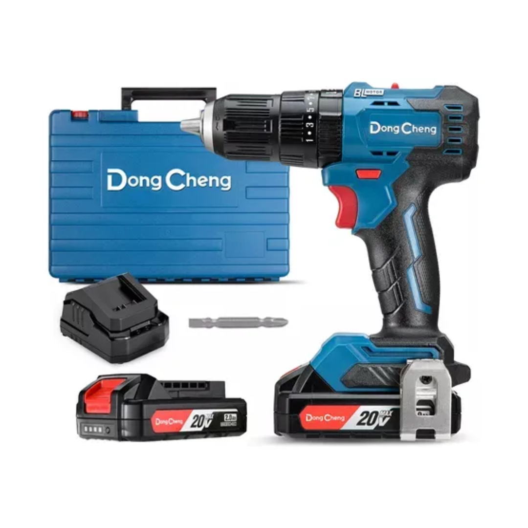 MINIESMERILADORA INALAMBRICA DE 4 1/2" DONG CHENG DCSM03-115EM + ROTOMARTILLO DCJZ2050IAM DE 1/2" BRUSHLESS 20V
