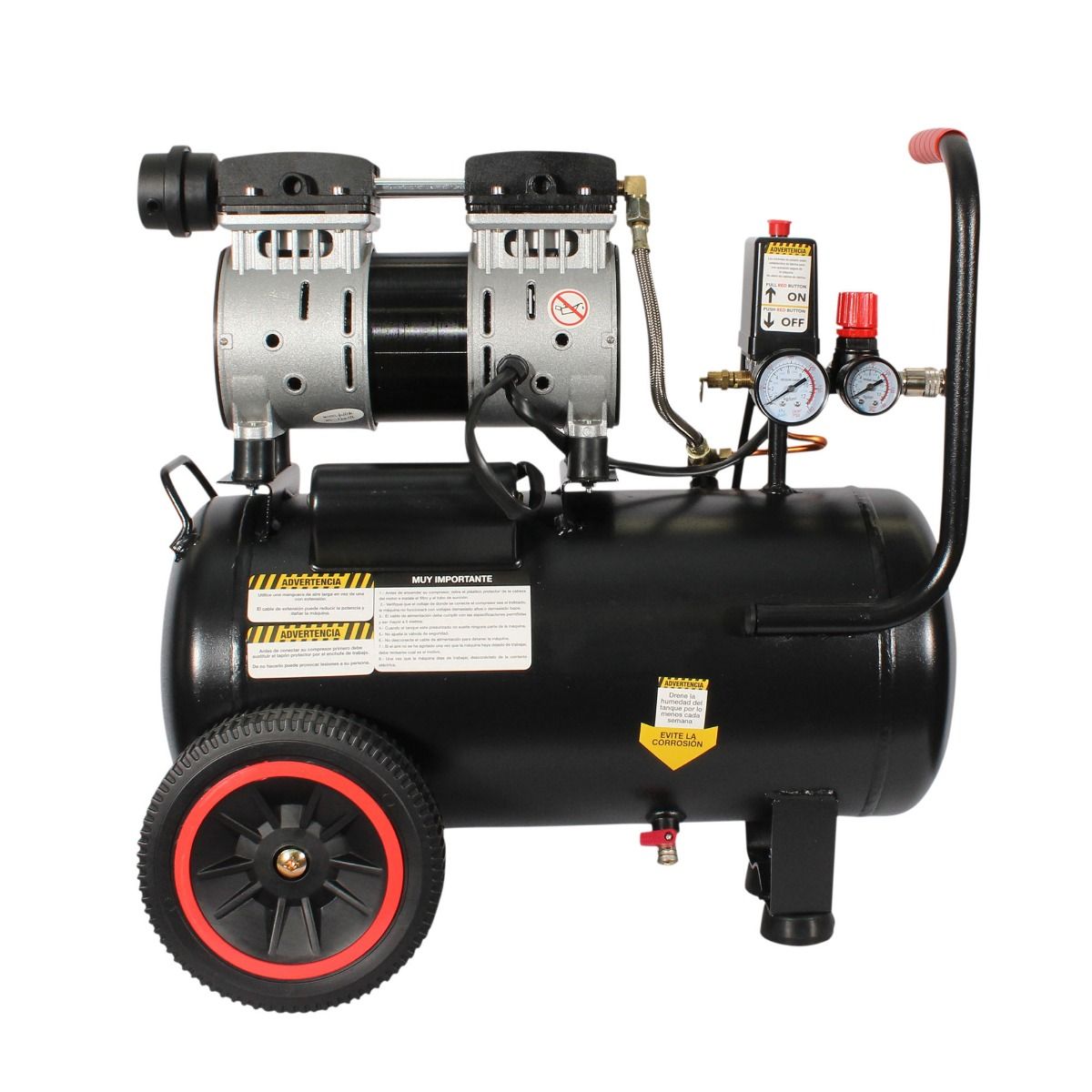 COMPRESOR DE AIRE MIKEL'S CALA-1.5 DE 1.5HP Y 24LTS., LIBRE DE ACEITE