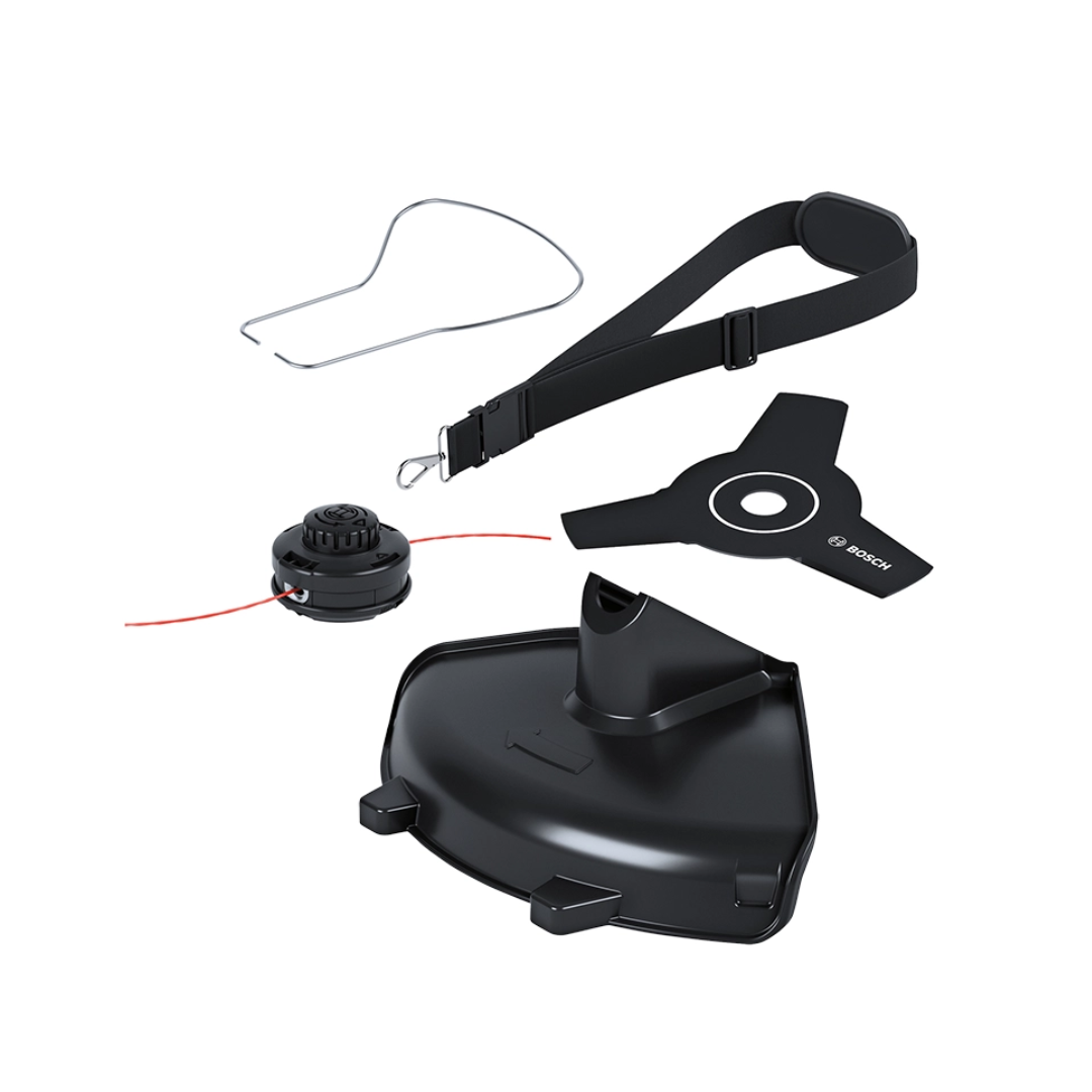 DESBROZADORA INALAMBRICA 18V BRUSHLESS BOSCH GFR 18V-23 CON CUCHILLA 3 PUNTAS Y ACCESORIOS