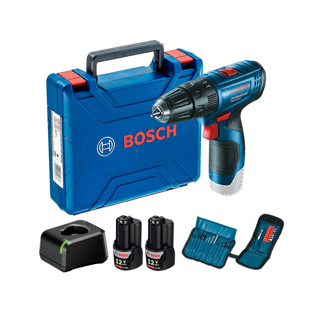 Rotomartillo inalámbrico Bosch GSB 120-LI, con 2 baterías y maletín