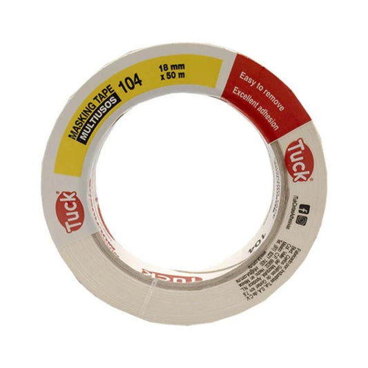 CINTA MASKING TAPE 104 TUK 100400 DE 3/4" X 50M USO GENERAL, LINEA SUPER ECONOMICA