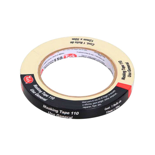 CINTA MASKING TAPE 110 TUK 110-1/2X50 PARA USO GENERAL DE 1/2" X 50M