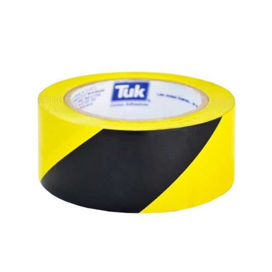 CINTA DELIMITADORA DE AREAS TUK 343-2X20 COLOR AMARILLO CON NEGRO DE 48 MM X 20 M