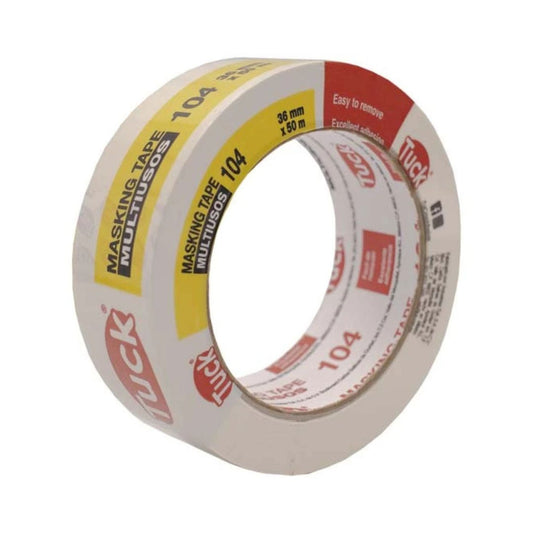 CINTA MASKING TAPE 104 TUK 100402 DE 1 1/2" X 50M USO GENERAL, LINEA SUPER ECONOMICA