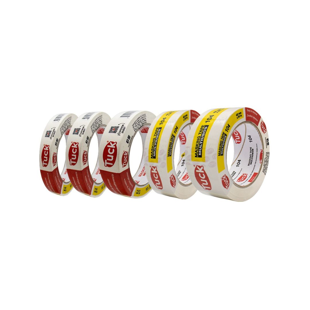 CINTA MASKING TAPE 104 TUK 100402 DE 1 1/2" X 50M USO GENERAL, LINEA SUPER ECONOMICA
