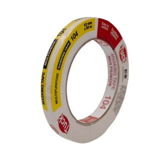 CINTA MASKING TAPE 104 TUK 100404 DE 1/2" X 50M USO GENERAL, LINEA SUPER ECONOMICA