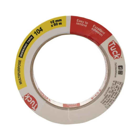 CINTA MASKING TAPE 104 TUK 100404 DE 1/2" X 50M USO GENERAL, LINEA SUPER ECONOMICA