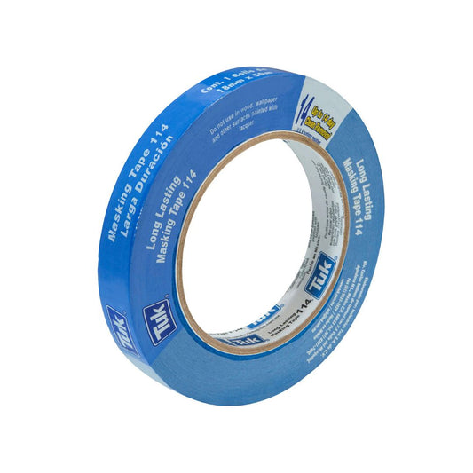 CINTA MASKING TAPE 114 TUK 114-3/4X50 ESPECIAL PARA PINTORES Y ARQUITECTOS DE 3/4" X 50 M