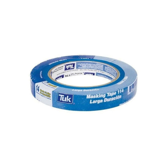 CINTA MASKING TAPE 114 TUK 114-3/4X50 ESPECIAL PARA PINTORES Y ARQUITECTOS DE 3/4" X 50 M