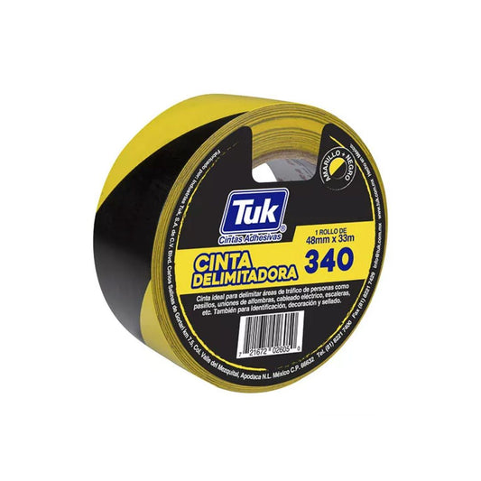 CINTA DELIMITADORA DE AREAS TUK 340A/NG-48X33 COLOR AMARILLO CON NEGRO DE 48" X 33 M