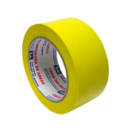 CINTA DELIMITADORA DE AREAS TUK 340AM-2X33 COLOR AMARILLO DE 2" X 33 M