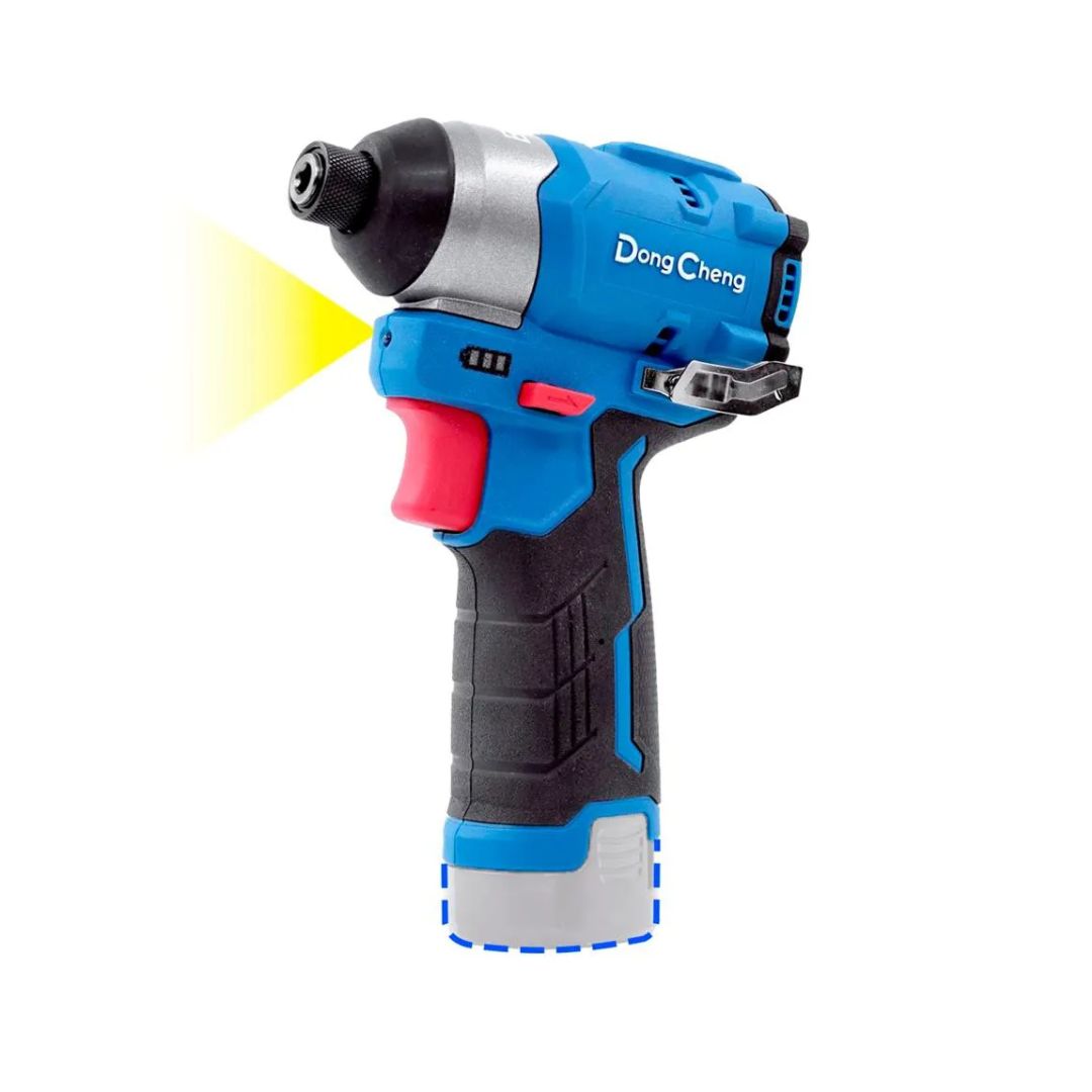 TALADRO PERCUTOR MAS ATORNILLADOR DE IMPACTO DONG CHENG DCKIT25EK BRUSHLESS DE 12V