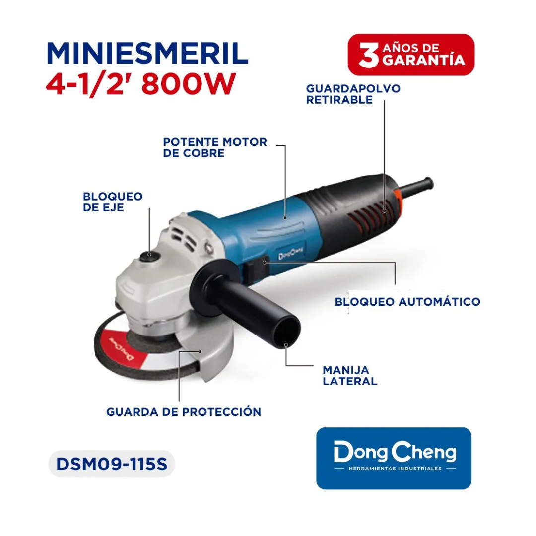 MINIESMERILADORA DE 4 1/2" DONGCHENG DSM09-115S - 800W