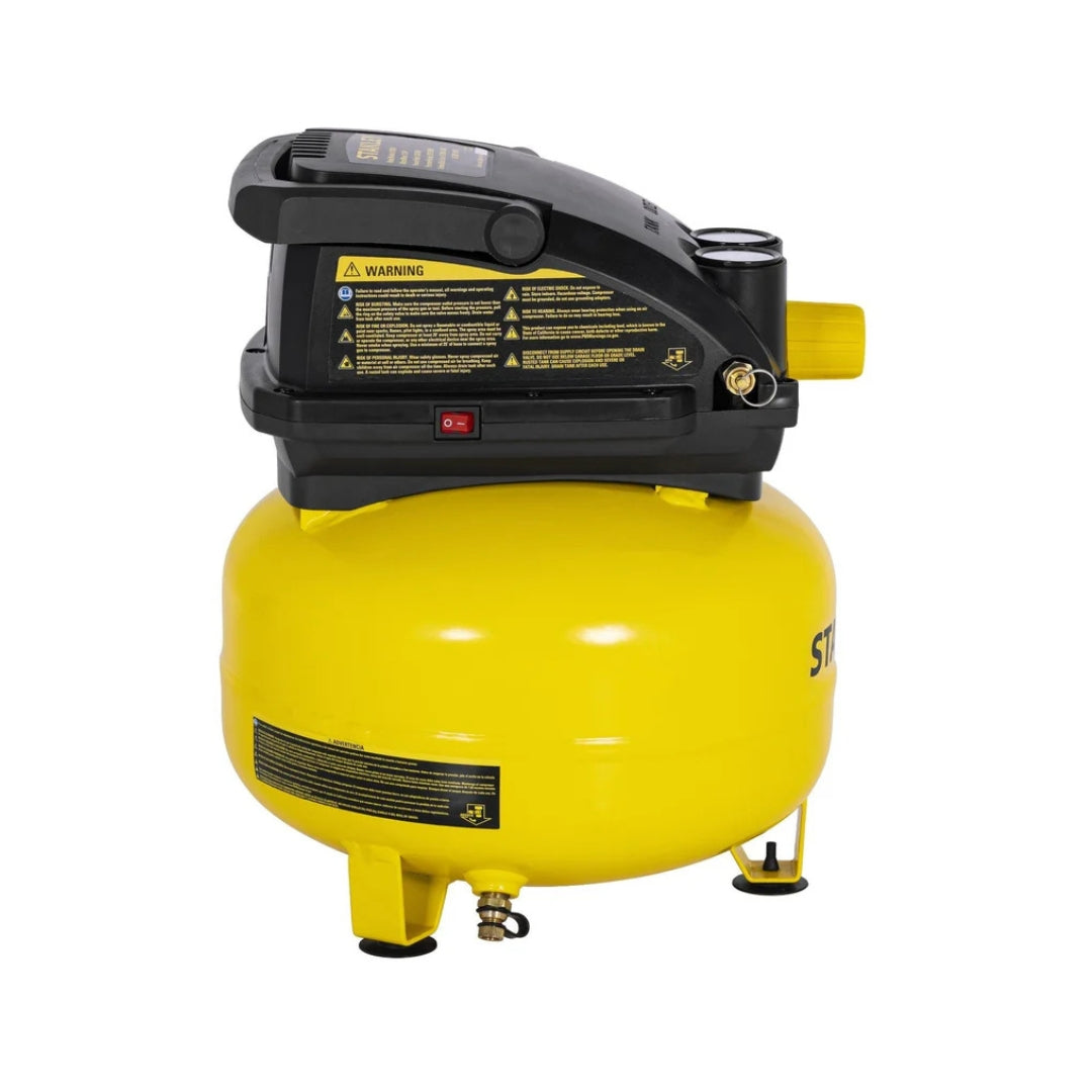 Compresor de Aire Stanley 1/3 HP 3 Galones | Libre de Aceite y Tipo Hamburguesa | Modelo SXCMXA210301-B3