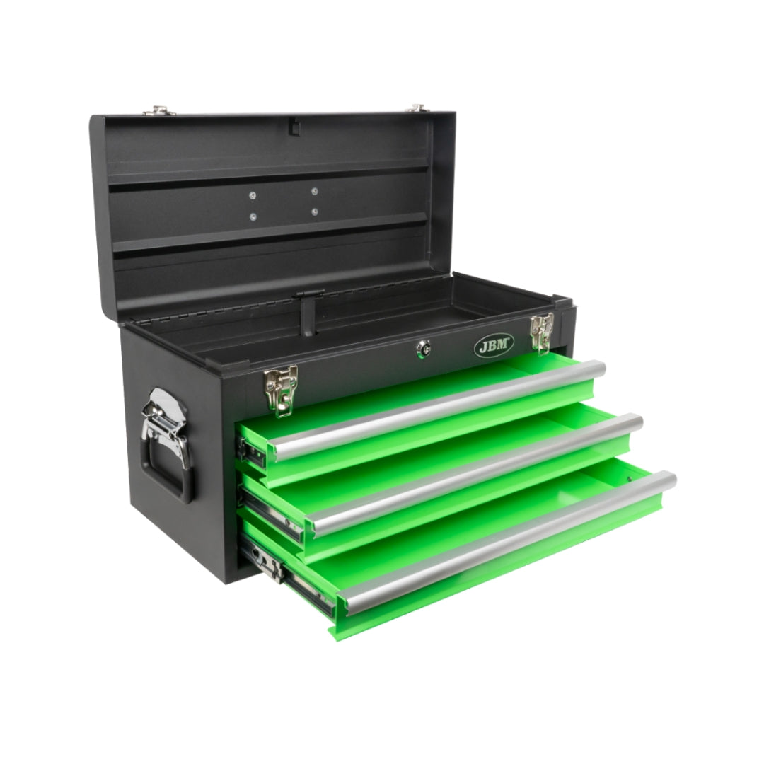 Combo Caja de Herramientas JBM 51600 + Kit de Mecánico Irwin 13" y Brocas Makita | Profesional