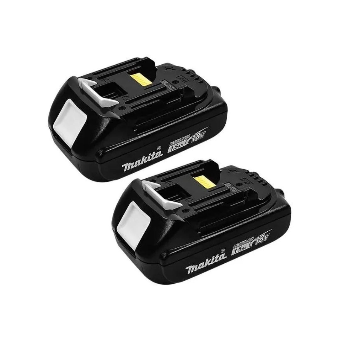 Combo Makita 18V Sin Carbones: Rotomartillo/Atornillador + 2 Baterías + Lámpara + Brocas y Discos