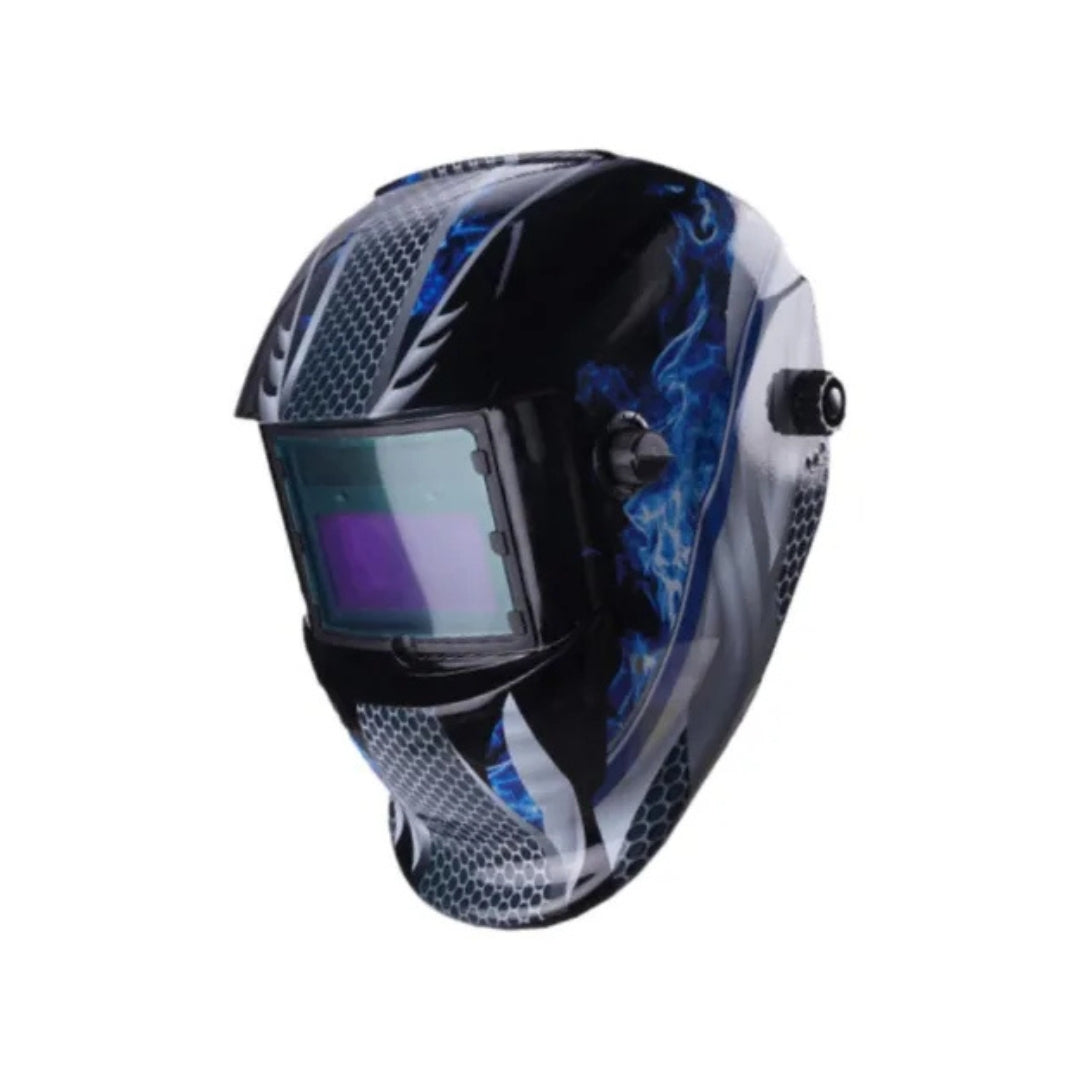 Careta Electrónica para Soldar Azteca MT-783-16 | Con Diseño de Flamas y Sombra Ajustable