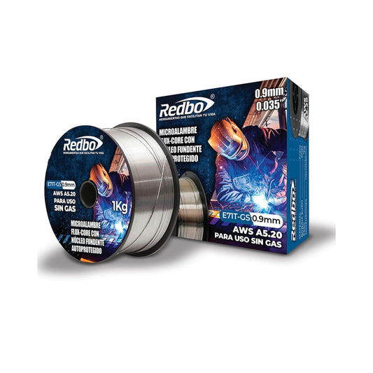 Rollo Microalambre Tubular Redbo 1.0mm FLUXCORE | Para Soldar SIN GAS 1kg