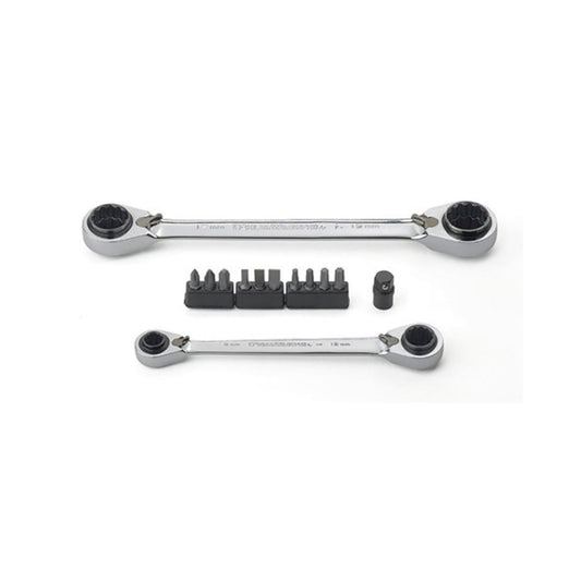 Juego de Llaves Combinadas Doble GearWrench | 4 Medidas por Llave (8-13mm y 16-19mm)