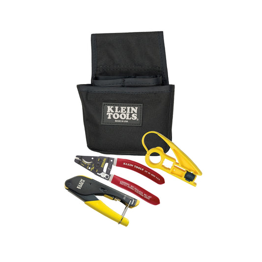 KIT DE INSTALACION COAXIAL KLEIN TOOLS 3 PZAS C/ESTUCHE (PINZA, PONCHADORA Y PELACABLE)