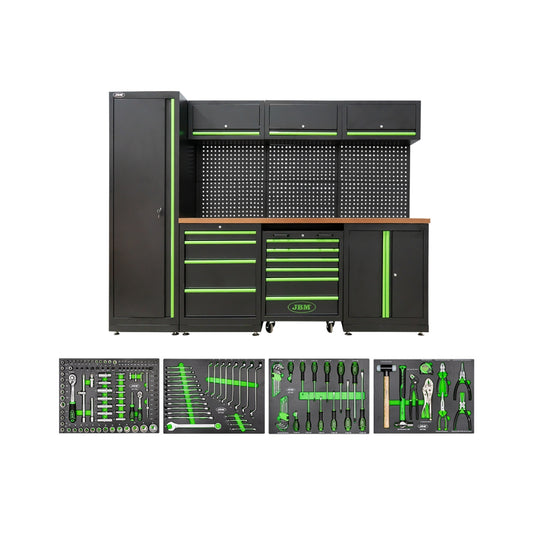 CONJUNTO DE MUEBLES MODULARES 18 PIEZAS + SET DE 4 MÓDULOS EVA CARBONO JBM SERIE446