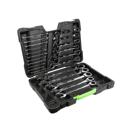 LLAVES COMBINADAS CON TRINQUETE EN MALETÍN JBM 54041 SET DE 22 PIEZAS