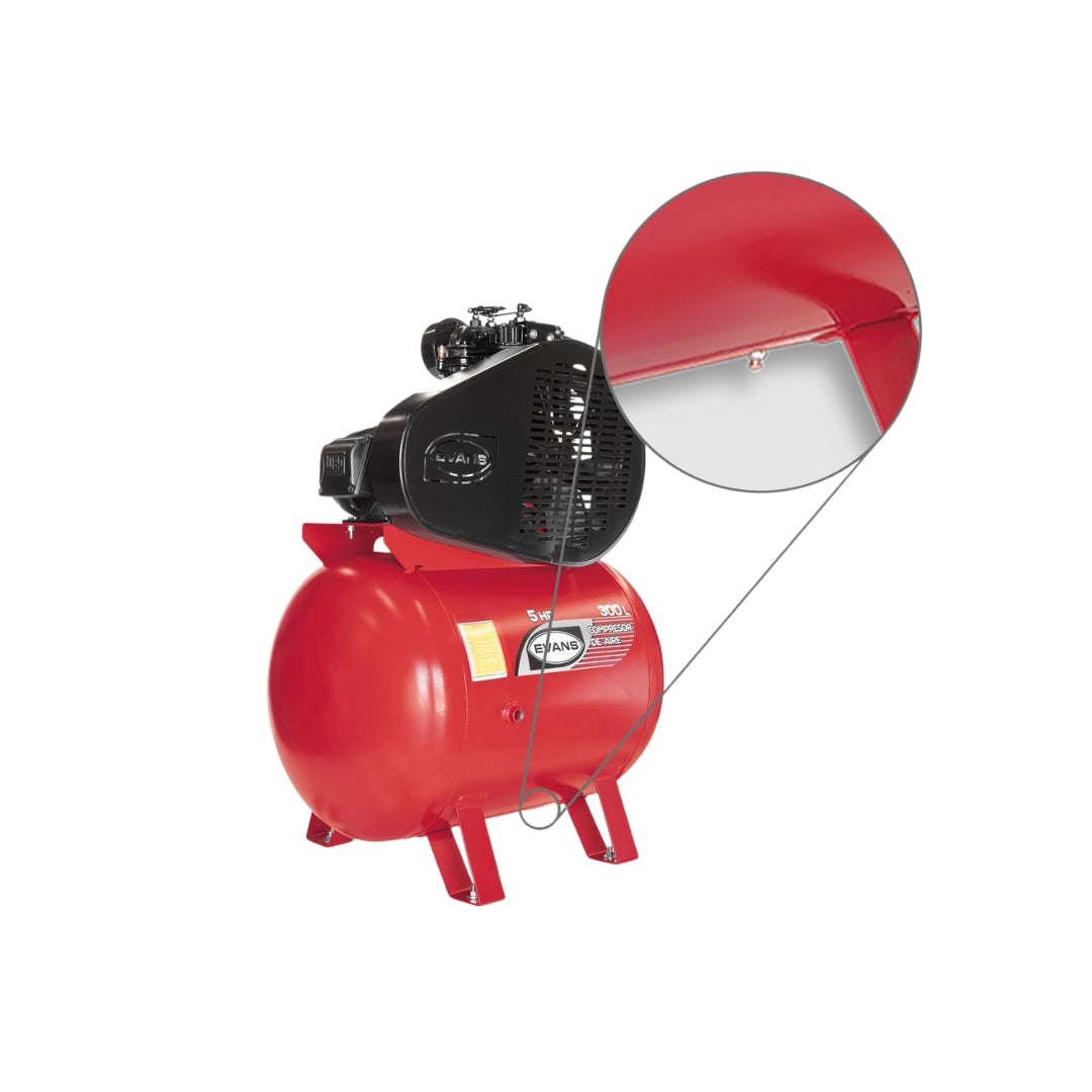 Compresor de Aire EVANS E230ME0500-300 – 5 HP, 300 Litros, 2 Etapas, 175 PSI