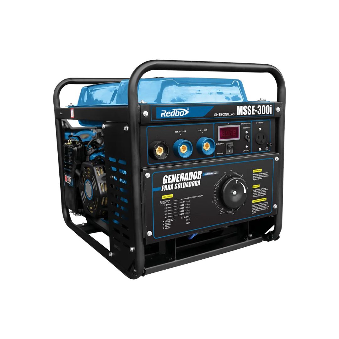 MOTOSOLDADORA A GASOLINA REDBO MSSE-300i | 250 AMP REALES | TARJETA IGBT | 127V