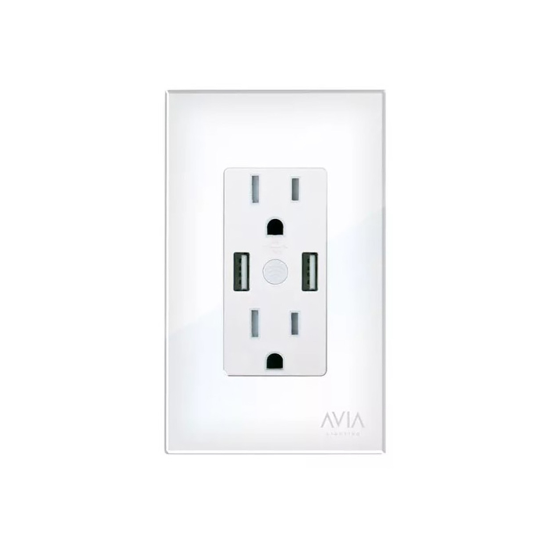 CONTACTO SMART WIFI DOBLE CON 2 USB BLANCO