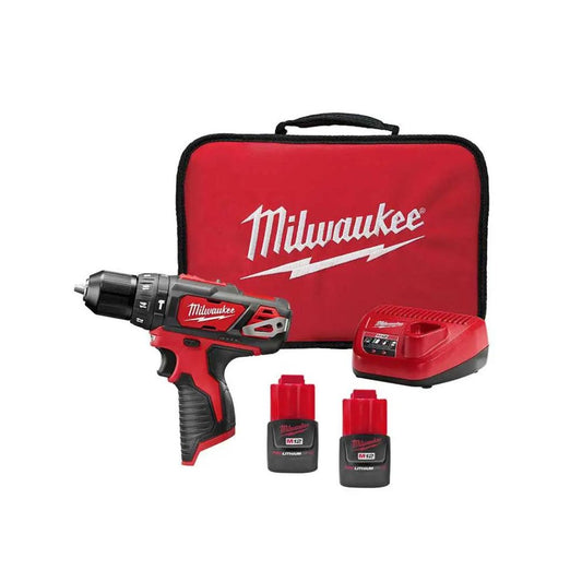 ROTOMARTILLO INALAMBRICO M12™ MILWAUKEE 2408-22 DE 3/8" Y 400-1500RPM CON 0-22,500GPM INCLUYE 2 BATERIAS