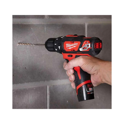 ROTOMARTILLO INALAMBRICO M12™ MILWAUKEE 2408-22 DE 3/8" Y 400-1500RPM CON 0-22,500GPM INCLUYE 2 BATERIAS