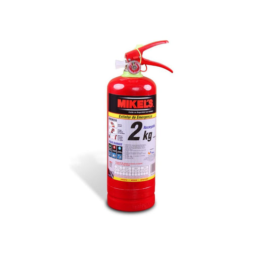 EXTINGUIDOR MIKEL´S EE-2 DE 2KG, RECARGABLE TIPO ABC CON CINCHOS