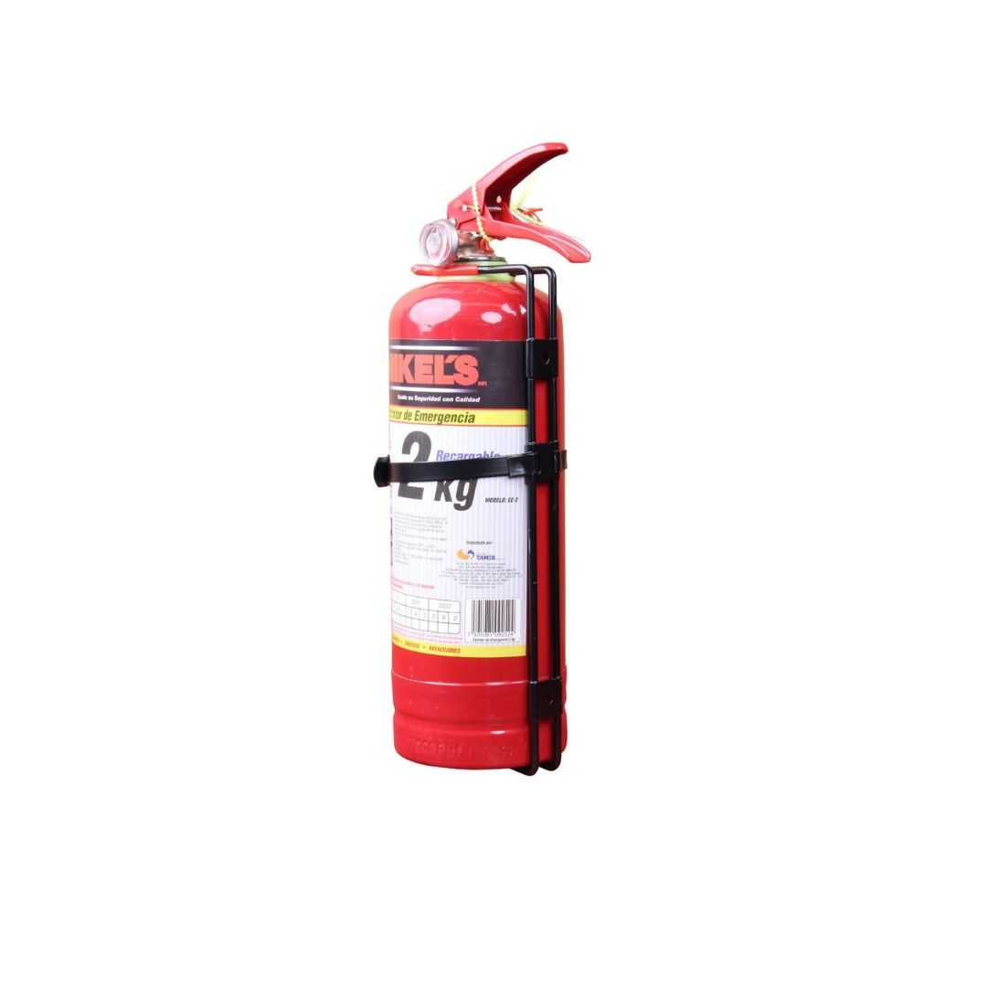 EXTINGUIDOR MIKEL´S EE-2 DE 2KG, RECARGABLE TIPO ABC CON CINCHOS