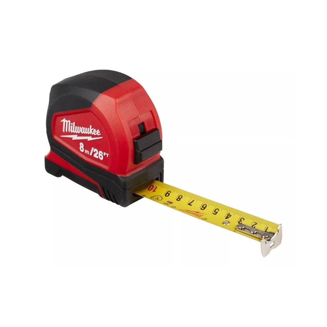 FLEXOMETRO COMPACTO MILWAUKEE 48-22-6627 DE 8MTS/26FT PARA USO RUDO