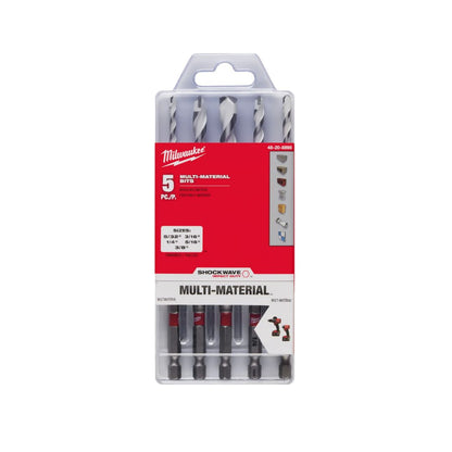 KIT DE BROCAS SHOCKWAVE MILWAUKEE 48-20-8898 CON 5 PIEZAS DE CARBURO