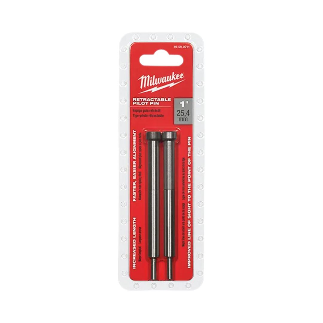 PERNO CENTRADOR MILWAUKEE 49-59-0011 DE 1"  PARA CORTADOR HSS, CONTIENE 2 PIEZAS