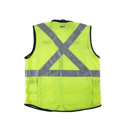 CHALECO DE SEGURIDAD MILWAUKEE 48-73-5082 RESISTENTE COLOR AMARILLO ULTRA REFLEJANTE, TALLA GRANDE Y EXTRA GRANDE