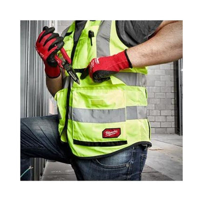 CHALECO DE SEGURIDAD MILWAUKEE 48-73-5082 RESISTENTE COLOR AMARILLO ULTRA REFLEJANTE, TALLA GRANDE Y EXTRA GRANDE