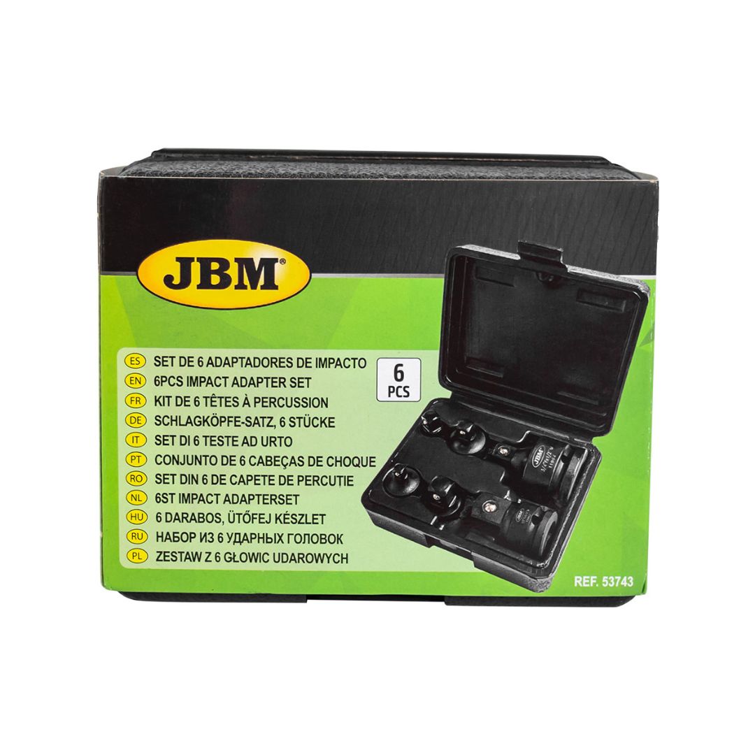 ESTUCHE DE ADAPTADORES DE IMPACTO JBM 53743 6 PIEZAS