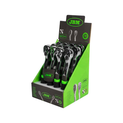 MATRACA DE 72 DIENTES JBM 54024 DE 1/2" Y DE 255MM CROMADA