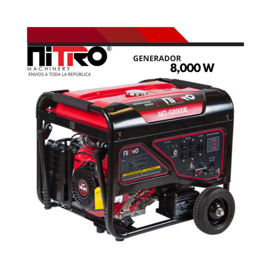 GENERADOR A GASOLINA NITRO G8500E DE 7,500W, 16HP, DE 4 TIEMPOS Y ENCENDIDO MANUAL