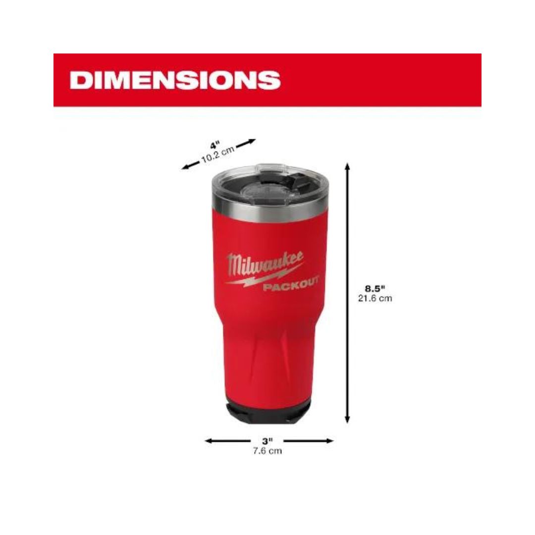 VASO PACKOUT MILWAUKEE 48-22-8393R DE 30OZ TUMBLER - ROJO